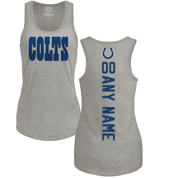 Women Indianapolis Colts NFL Pro Line by Fanatics Branded Ash Custom Backer Tri-Blend Tank Top T-Shirt->->Sports Accessory